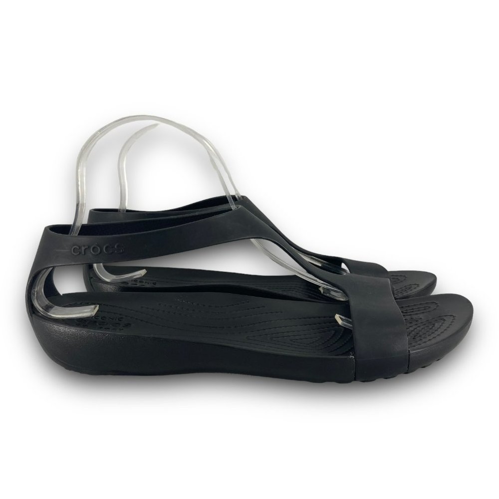 Crocs Serena Lightweight Sandals 205469 Croslite Slip On Black Women 10